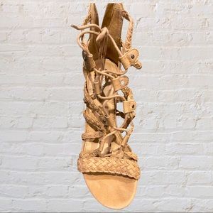 Strapped Braided Heeled Sandals